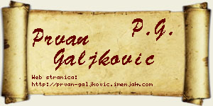 Prvan Galjković vizit kartica